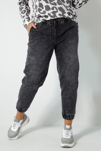 Happy size denim joggpants - size, denim-joggpants
